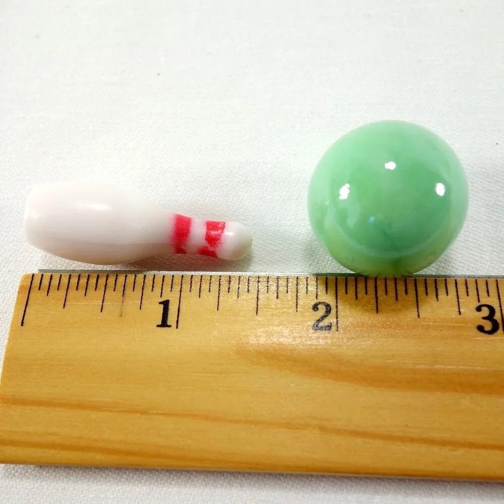 Mini Bowling Set For Desk Or Tabletop Fun Includes 10‎ Pins & 2 Green Balls